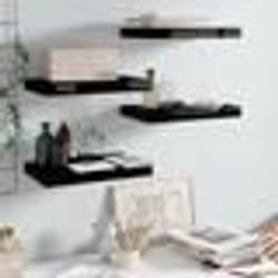 vidaXL Étagère murale flottante 4 pcs Noir brillant 40x23x3,8 cm MDF - TU