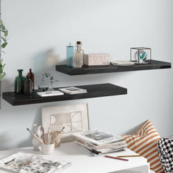 Vidaxl - tagère murale flottante 2 pcs Noir brillant 80x23,5x3,8 cm mdf