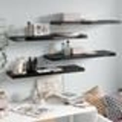 vidaXL Étagère murale flottante 4 pcs Noir brillant 90x23,5x3,8 cm MDF - TU