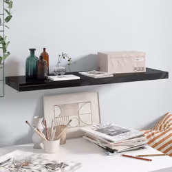 VidaXL 323778 étagères Panneaux MDF, Métal Noir