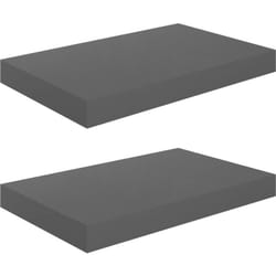 Vidaxl - tagère murale flottante 2 pcs Gris brillant 40x23x3,8 cm mdf