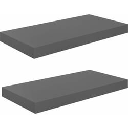 Étagère murale flottante 2 pcs Gris brillant 50x23x3,8 cm MDF vidaXL