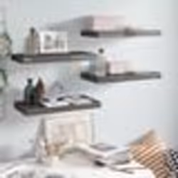 vidaXL Étagère murale flottante 4 pcs Gris brillant 50x23x3,8 cm MDF - TU