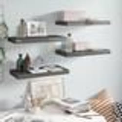 vidaXL Étagère murale flottante 4 pcs Gris brillant 50x23x3,8 cm MDF - TU
