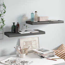 Vidaxl - tagère murale flottante 2 pcs Gris brillant 60x23,5x3,8 cm mdf