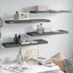 vidaXL Étagère murale flottante 4 pcs Gris brillant 80x23,5x3,8 cm MDF - TU