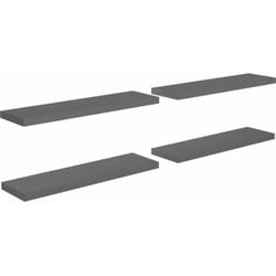 Vidaxl - tagère murale flottante 4 pcs Gris brillant 90x23,5x3,8 cm mdf