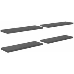 Vidaxl - tagères murales flottantes 4 pcs gris brillant 120x23,5x3,8 cm