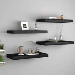 Vidaxl - tagères murales flottantes 4 pcs noir 50x23x3,8 cm mdf