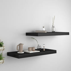 Vidaxl - tagères murales flottantes 2 pcs Noir 60x23,5x3,8 cm mdf