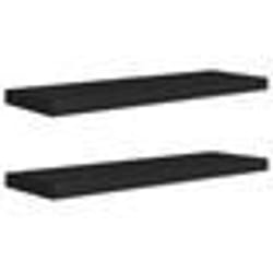 vidaXL Étagères murales flottantes 2 pcs noir 80x23,5x3,8 cm MDF - TU