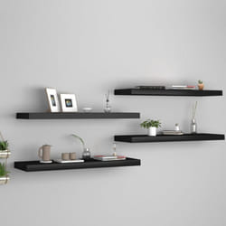 Vidaxl - tagères murales flottantes 4 pcs Noir 80x23,5x3,8 cm mdf