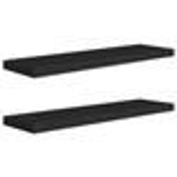 vidaXL Étagères murales flottantes 2 pcs noir 90x23,5x3,8 cm MDF