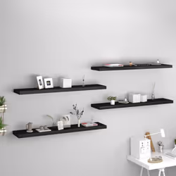 VidaXL 323843 étagères Panneaux MDF, Métal Noir