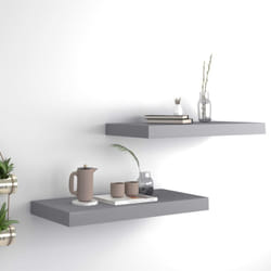 Vidaxl - tagères murales flottantes 2 pcs gris 50x23x3,8 cm mdf