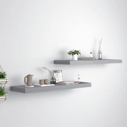 Vidaxl - tagères murales flottantes 2 pcs gris 80x23,5x3,8 cm mdf
