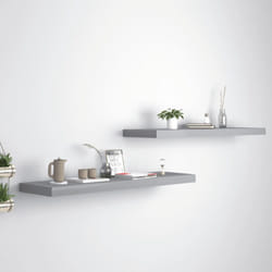 Vidaxl - tagères murales flottantes 2 pcs gris 90x23,5x3,8 cm mdf