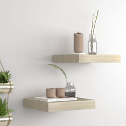 Tagères murales flottantes 2 pcs chêne 23x23,5x3,8 cm mdf Vidaxl