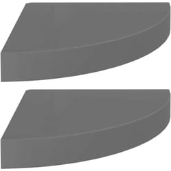 Vidaxl - tagères d'angle flottantes 2pcs gris brillant 25x25x3,8cm mdf