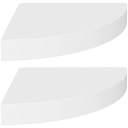 Étagères d'angle flottantes 2 pcs blanc 25x25x3,8 cm MDF vidaXL