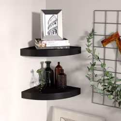 Cet ensemble de 2 étagères d'angle élégantes est idéal pour afficher vos livres préférés, décorations, photos, prix, etc. Cet ...
