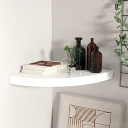 Vidaxl - tagère d'angle flottante blanc brillant 35x35x3,8 cm mdf