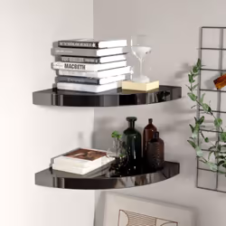 Cet ensemble de 2 étagères d'angle élégantes est idéal pour afficher vos livres préférés, décorations, photos, prix, etc. Cet ...