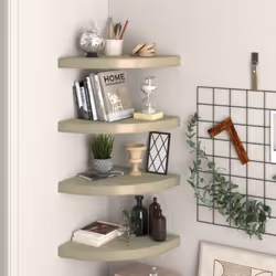 Cet ensemble de 4 étagères d'angle élégantes est idéal pour afficher vos livres préférés, décorations, photos, prix, etc. Cet ...
