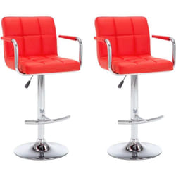 Vidaxl - Tabourets de bar lot de 2 rouge similicuir