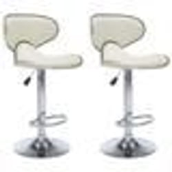 vidaXL Tabourets de bar lot de 2 crème similicuir