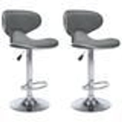 vidaXL Tabourets de bar lot de 2 gris similicuir - TU