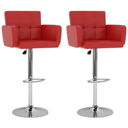 Vidaxl - Tabourets de bar lot de 2 rouge similicuir
