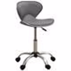 vidaXL Tabouret de salon et spa Gris Similicuir