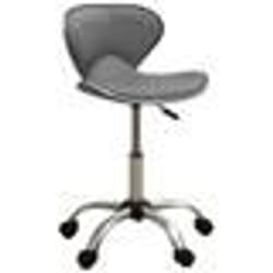 vidaXL Tabouret de salon et spa Gris Similicuir