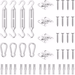 Créez votre lieu de détente préféré avec cet ensemble d’accessoires de voile d'ombrage. L’ensemble de fixation en acier inoxy ...