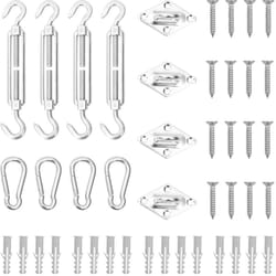 Jeu d'accessoires de voile d'ombrage 12 pcs Acier inoxydable Vidaxl
