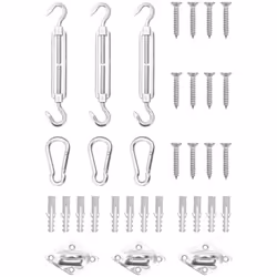 Créez votre lieu de détente préféré avec cet ensemble d’accessoires de voile d'ombrage. L’ensemble de fixation en acier inoxy ...