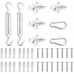 Créez votre lieu de détente préféré avec cet ensemble d’accessoires de voile d'ombrage. L’ensemble de fixation en acier inoxy ...