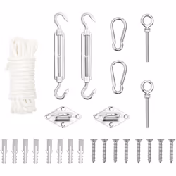 Créez votre lieu de détente préféré avec cet ensemble d’accessoires de voile d'ombrage. L’ensemble de fixation en acier inoxy ...