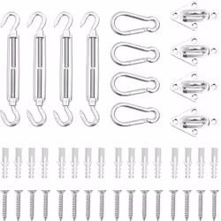 Créez votre lieu de détente préféré avec cet ensemble d’accessoires de voile d'ombrage. L’ensemble de fixation en acier inoxy ...