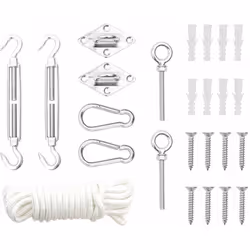 Créez votre lieu de détente préféré avec cet ensemble d'accessoires de voile d'ombrage. L'ensemble de fixation en acier inoxy ...