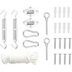 Jeu d'accessoires de voile d'ombrage 9 pcs Acier inoxydable Vidaxl