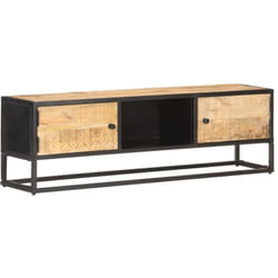 Vidaxl - Meuble tv avec porte sculptée 130x30x40cm Bois de manguier brut