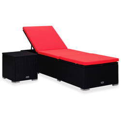 VidaXL 310226 chaise d'extérieur Linge Siège rembourré Polyester, Polyuréthane, Acier Noir, Rouge