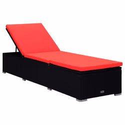 VidaXL 310226 chaise d'extérieur Linge Siège rembourré Polyester, Polyuréthane, Acier Noir, Rouge