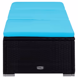 VidaXL 310227 chaise d'extérieur Linge Siège rembourré Polyester, Polyuréthane, Acier Noir, Bleu - Vue supplémentaire 5