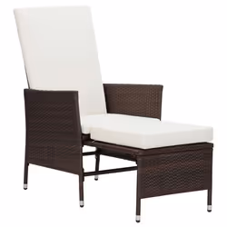 VidaXL 310229 chaise d'extérieur Terrace Siège rembourré Polyester, Polyuréthane, Acier Crème, Blanc