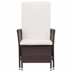 VidaXL 310229 chaise d'extérieur Terrace Siège rembourré Polyester, Polyuréthane, Acier Crème, Blanc