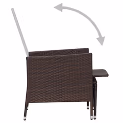 VidaXL 310229 chaise d'extérieur Terrace Siège rembourré Polyester, Polyuréthane, Acier Crème, Blanc - Vue supplémentaire 5