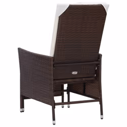 VidaXL 310229 chaise d'extérieur Terrace Siège rembourré Polyester, Polyuréthane, Acier Crème, Blanc - Vue supplémentaire 6